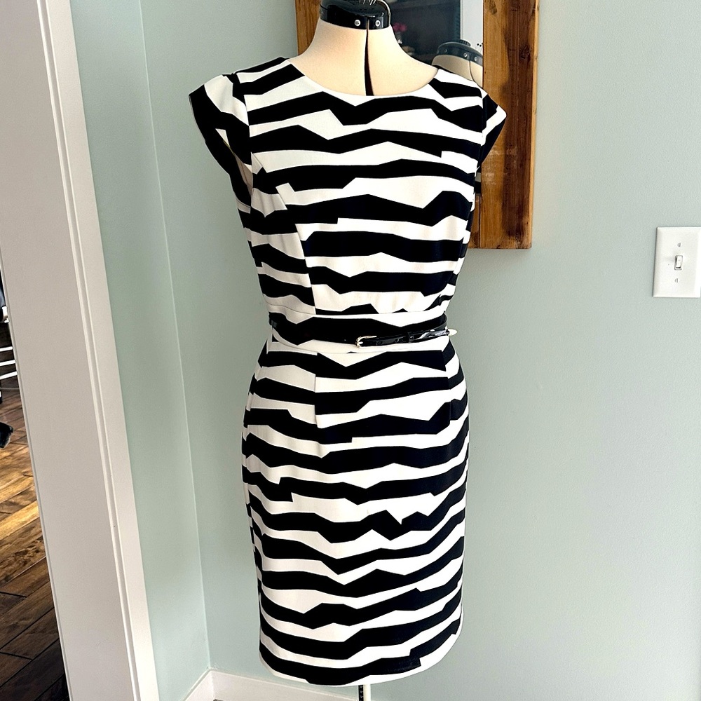 Tahari ASL Geometric Sheath Dress